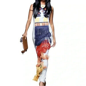 Hemant & Nandita Fringed Tiered Maxi Dress